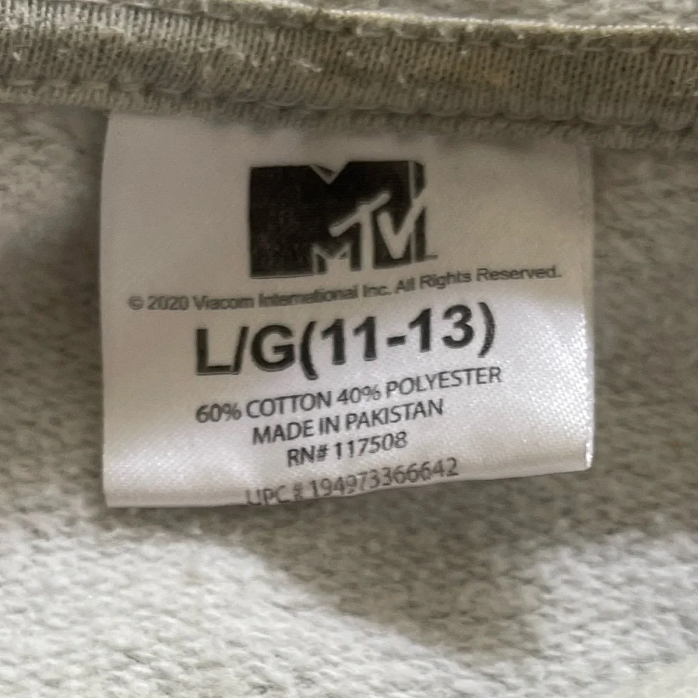 MTV Grey‎ Neon Hoodie Sweatshirt